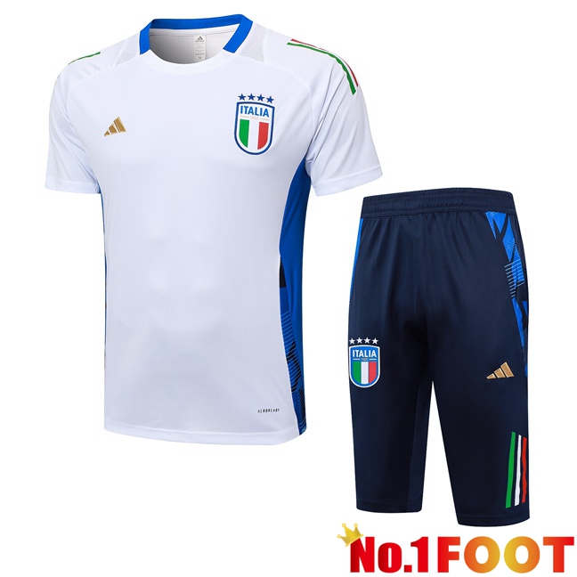 Italy kit Training T Shirt + Shorts White 2024/2025