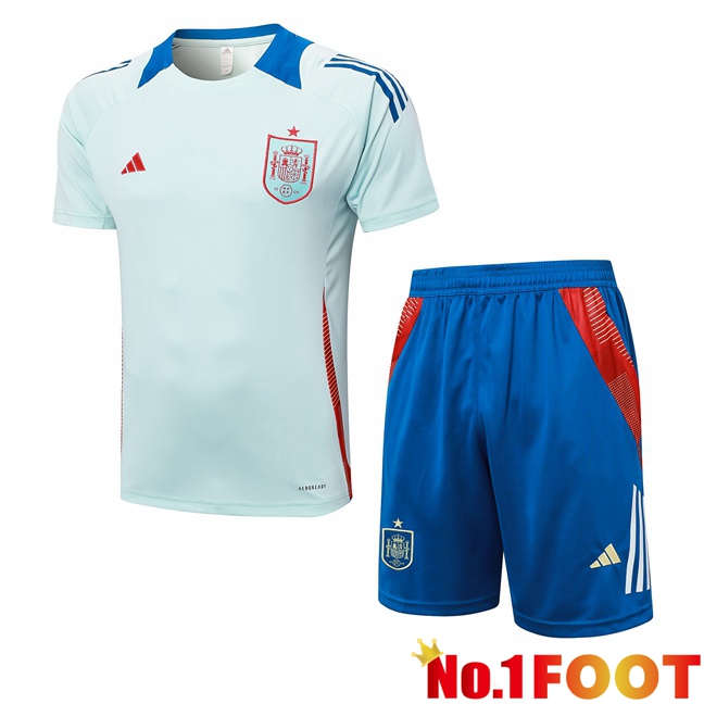 Spain kit Training T Shirt + Shorts Blue 2024/2025