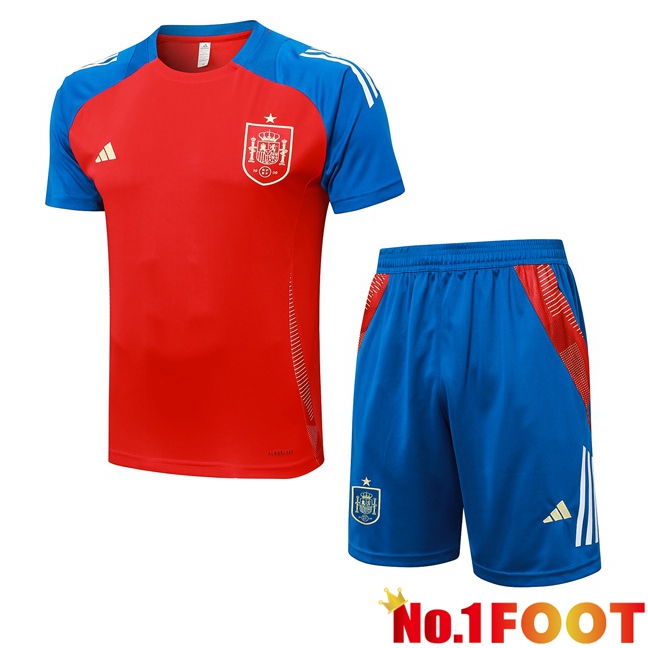 Spain kit Training T Shirt + Shorts Red 2024/2025