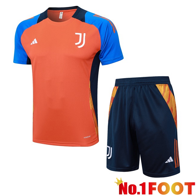 Juventus kit Training T Shirt + Shorts Orange 2024/2025