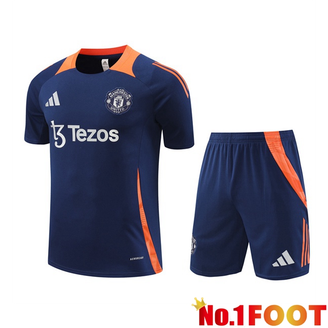 Manchester United kit Training T Shirt + Shorts Blue Royal 2024/2025