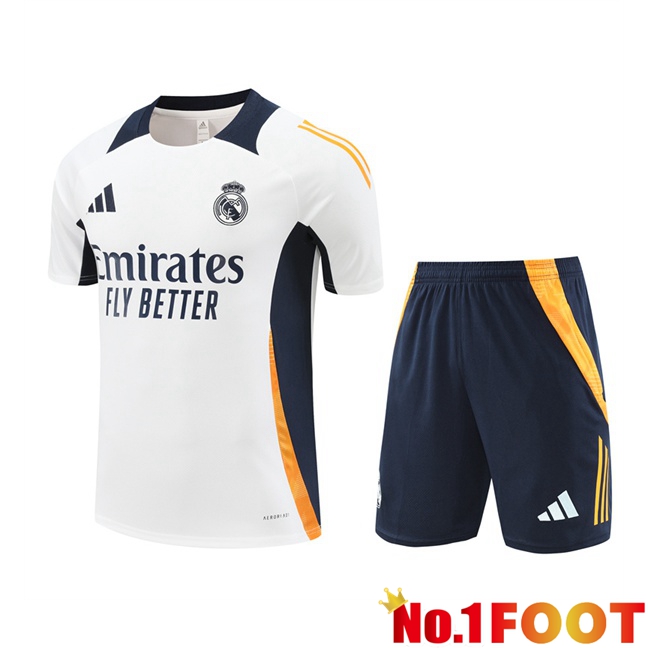 Real Madrid kit Training T Shirt + Shorts White 2024/2025