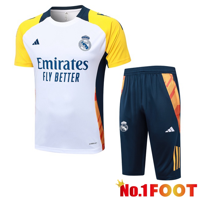 Real Madrid kit Training T Shirt + Shorts White 2024/2025