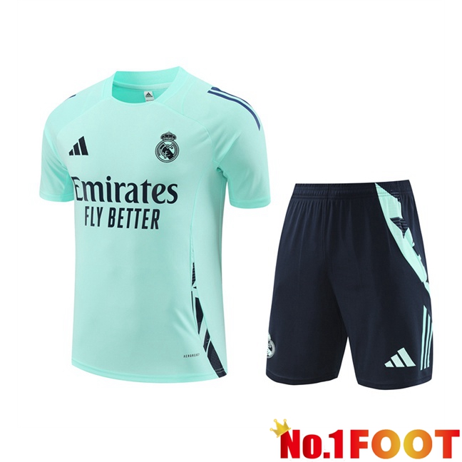 Real Madrid kit Training T Shirt + Shorts Green 2024/2025