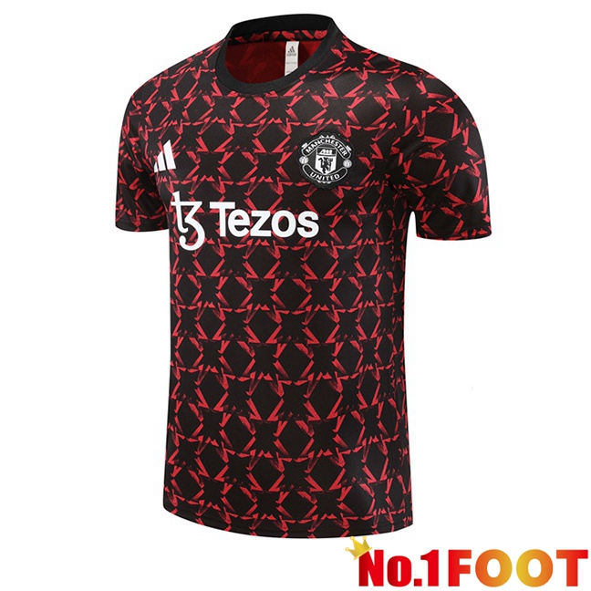 Manchester United Training T Shirt Black Red 2024/2025