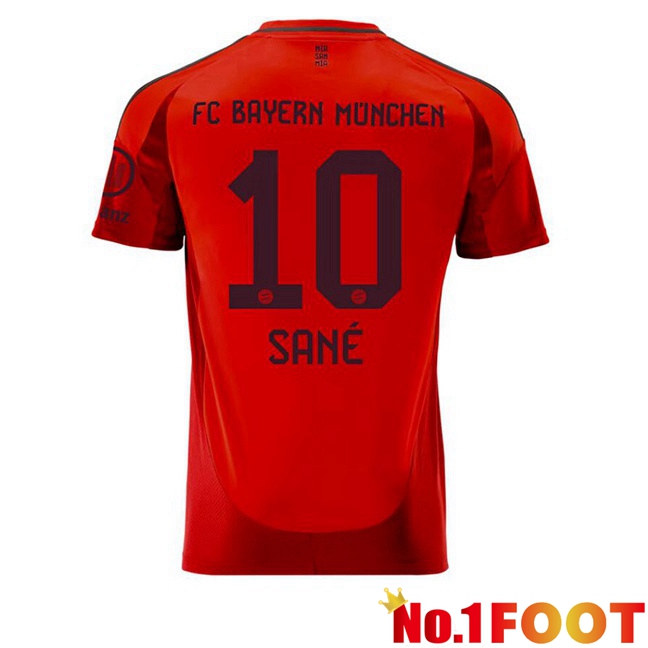 Bayern Munich (Sané 10) Home Soccer Jersey Red 2024/2025