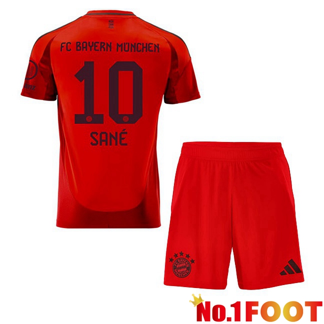 Bayern Munich (Sané 10) Kids Home Soccer Jersey Red 2024/2025