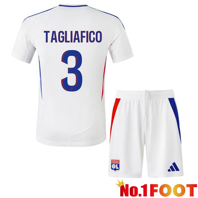 lyon OL (TAGLIAFICO 3) Kids Home Soccer Jersey White 2024/2025