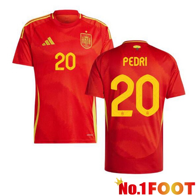 Spain (PEDRI 20) Home Soccer Jersey Red 2024/2025