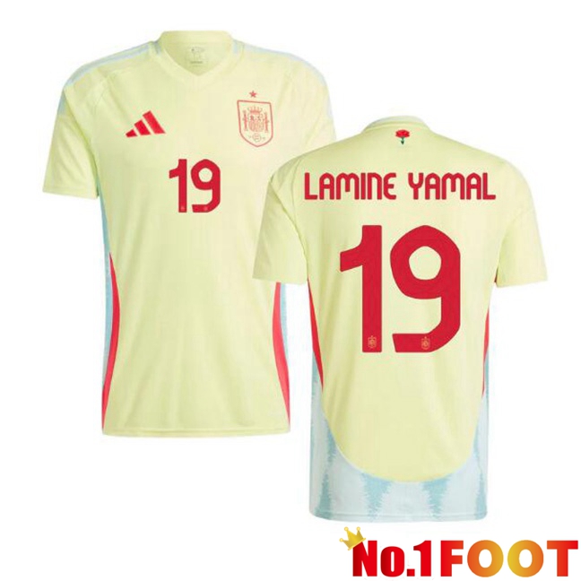 Spain (LAMINE YAMAL 19) Away Soccer Jersey Yellow 2024/2025