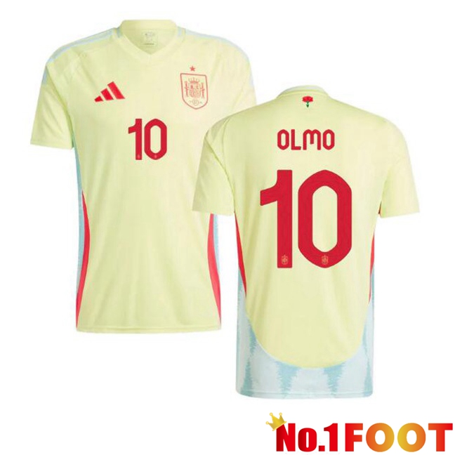 Spain (OLMO 10) Away Soccer Jersey Yellow 2024/2025