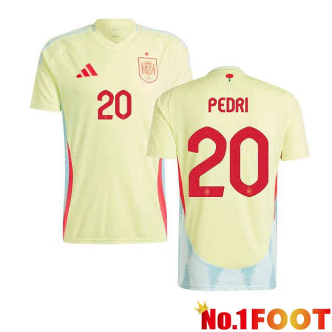 Spain (PEDRI 20) Away Soccer Jersey Yellow 2024/2025