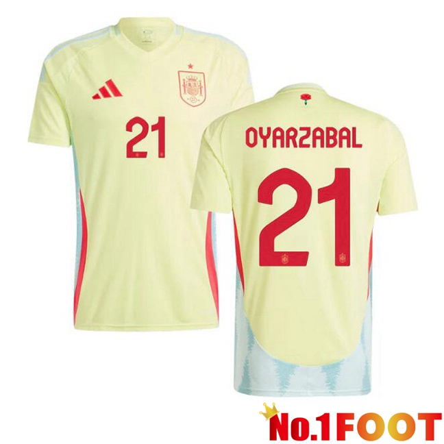 Spain (OYARZABAL 21) Away Soccer Jersey Yellow 2024/2025