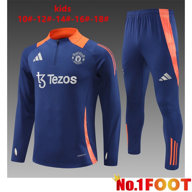 Manchester United Kids kit Training Tracksuit Blue Royal 2024/2025