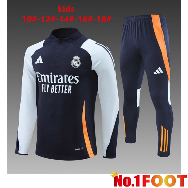 Real Madrid Kids kit Training Tracksuit Blue Royal White 2024/2025