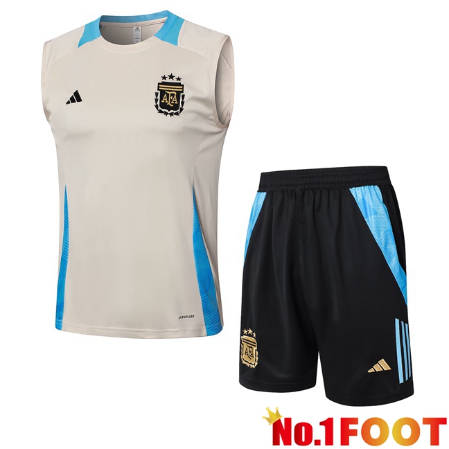 Argentina Soccer Vest + Shorts Yellow 2024/2025