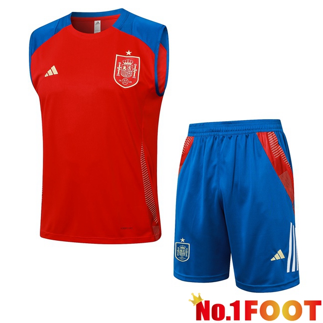 Spain Soccer Vest + Shorts Red 2024/2025