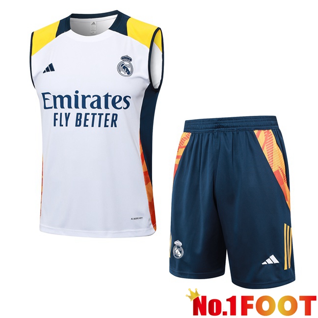 Real Madrid Soccer Vest + Shorts White 2024/2025