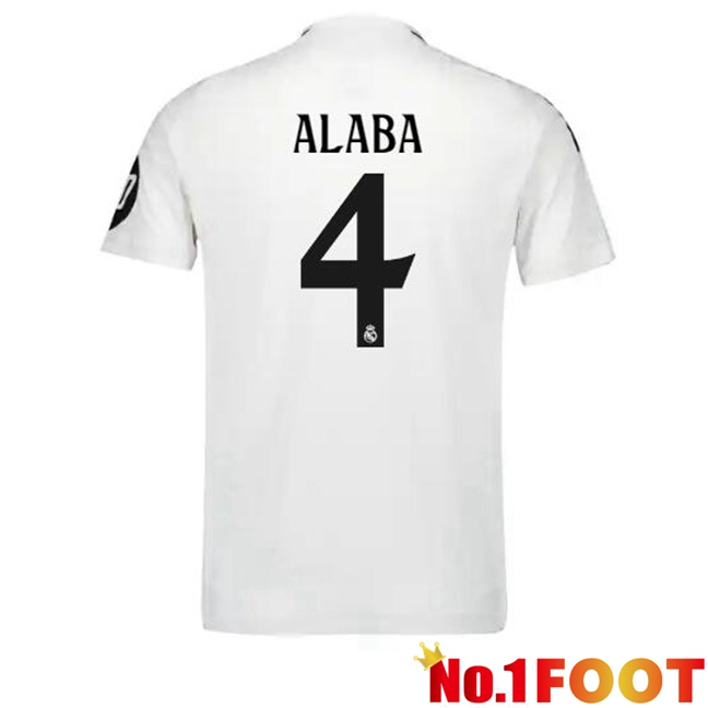 Real Madrid (Alaba 4) Home Soccer Jersey White 2024/2025