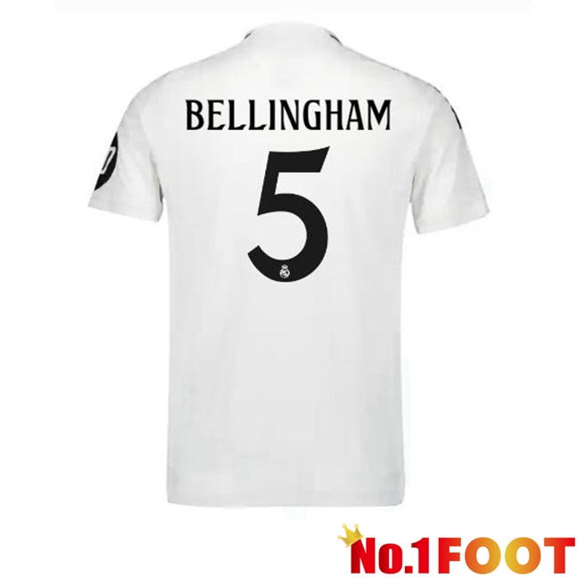 Real Madrid (Bellingham 5) Home Soccer Jersey White 2024/2025