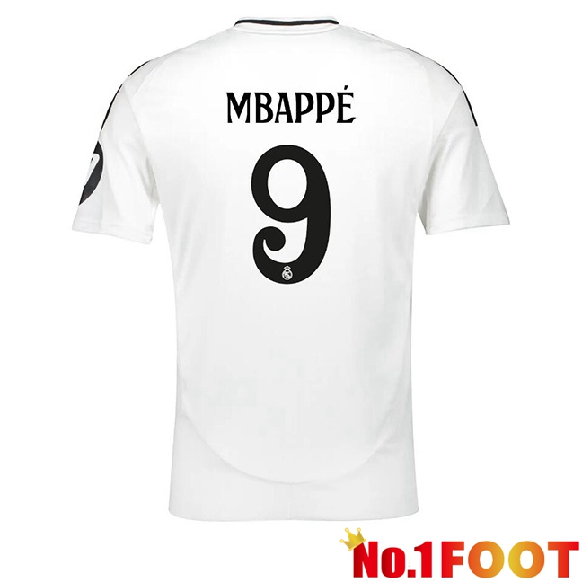 Real Madrid (Mbappé 9) Home Soccer Jersey White 2024/2025