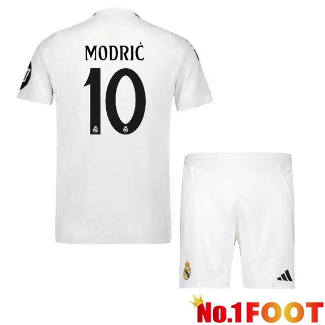 Real Madrid (Modrić 10) Kids Home Soccer Jersey White 2024/2025