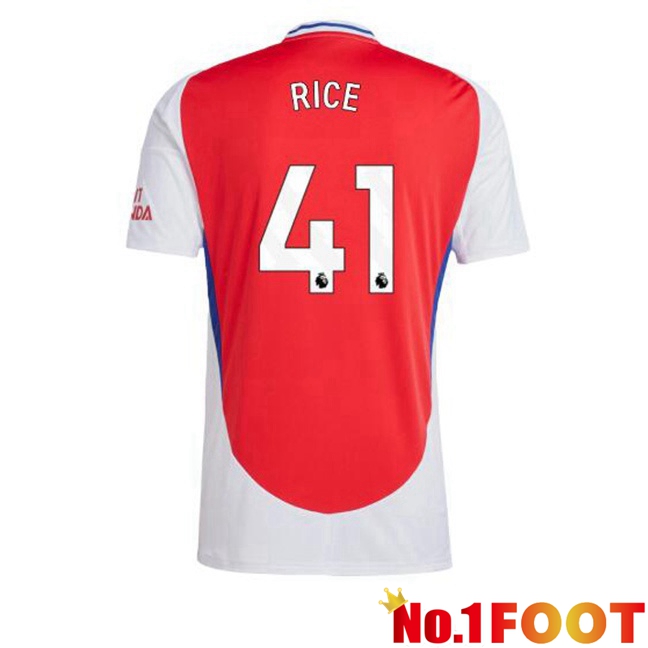 Arsenal (RICE 41) Home Soccer Jersey Red White 2024/2025