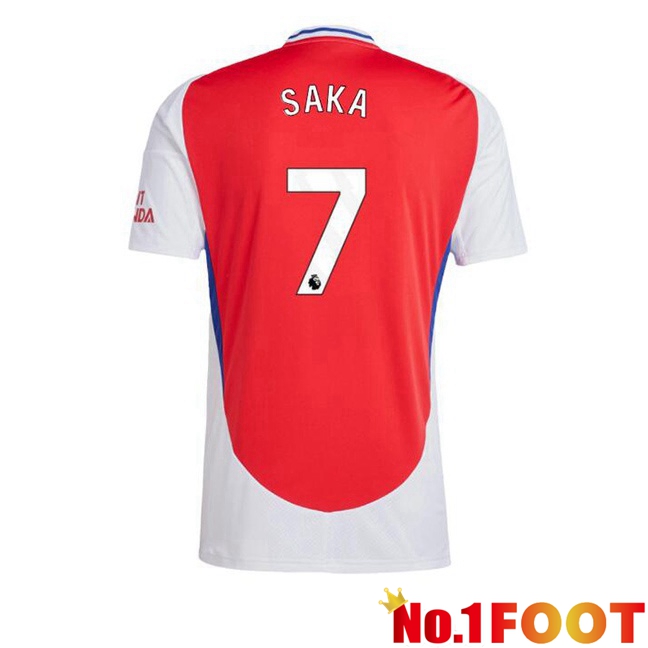 Arsenal (SAKA 7) Home Soccer Jersey Red White 2024/2025