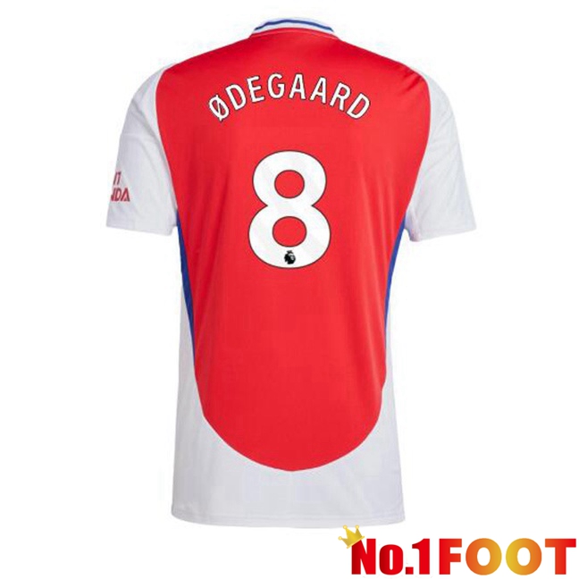 Arsenal (ØDEGAARD 8) Home Soccer Jersey Red White 2024/2025