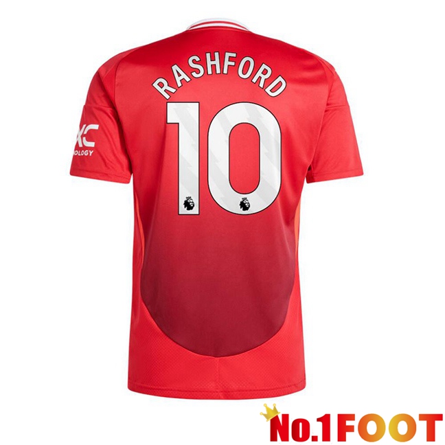 Manchester United (Rashford 10) Home Soccer Jersey Red 2024/2025 - Click Image to Close