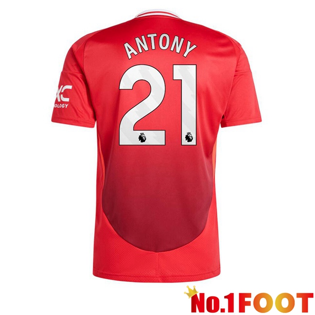 Manchester United (Antony 21) Home Soccer Jersey Red 2024/2025