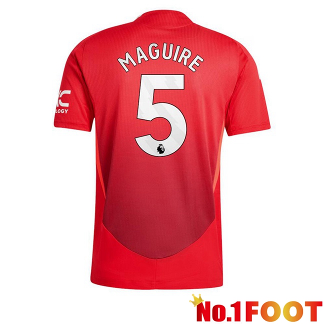 Manchester United (Maguire 5) Home Soccer Jersey Red 2024/2025