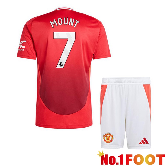 Manchester United (Mount 7) Kids Home Soccer Jersey Red 2024/2025