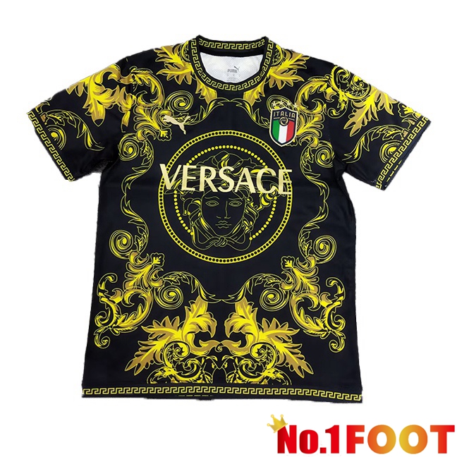 Italy Soccer Jersey Special Edition Black Yellow UEFA Euro 2024 - Click Image to Close