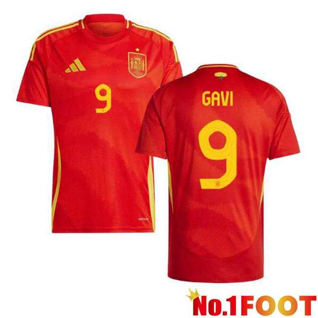 Spain (GAVI 9) Home Soccer Jersey Red UEFA Euro 2024