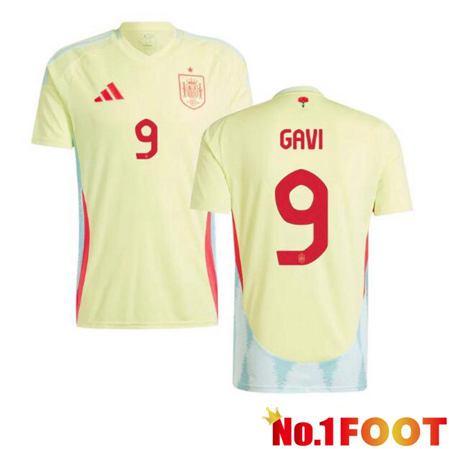 Spain (GAVI 9) Away Soccer Jersey Yellow UEFA Euro 2024