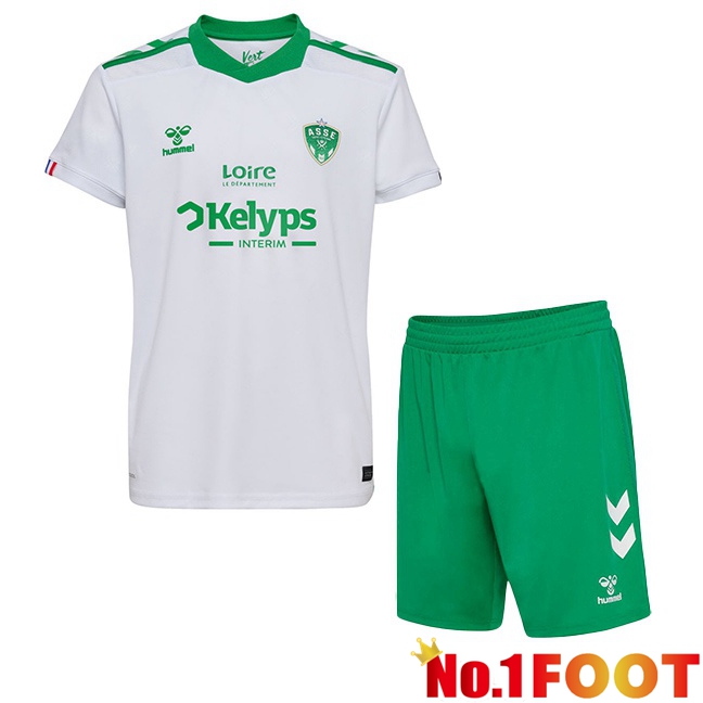 AS St Etienne Kids Away Soccer Jersey White 2024/2025