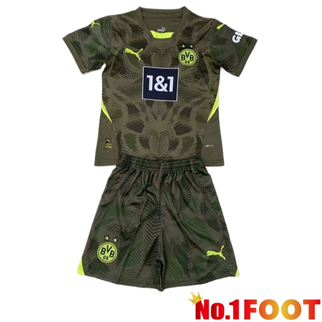 Dortmund Kids Goalkeeper Soccer Jersey Green 2024/2025