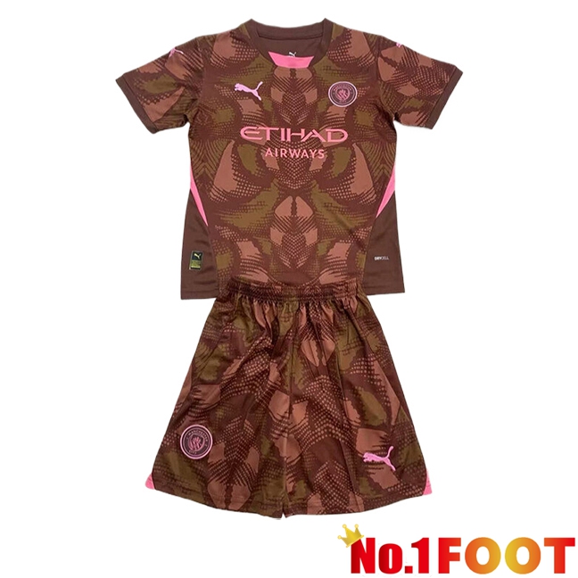 Manchester City Kids Goalkeeper Soccer Jersey Brown 2024/2025