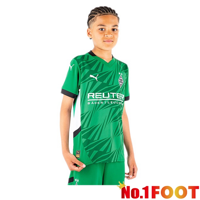 Monchengladbach Kids Away Soccer Jersey Green 2024/2025