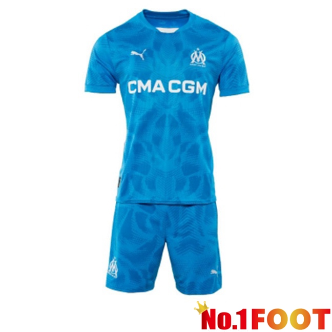 Marseille OM Kids Goalkeeper Soccer Jersey Blue 2024/2025