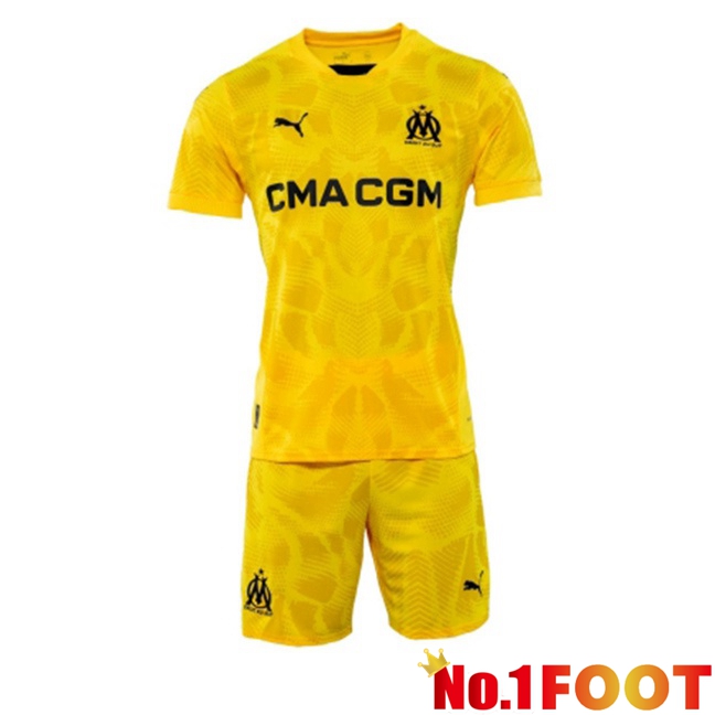 Marseille OM Kids Goalkeeper Soccer Jersey Yellow 2024/2025