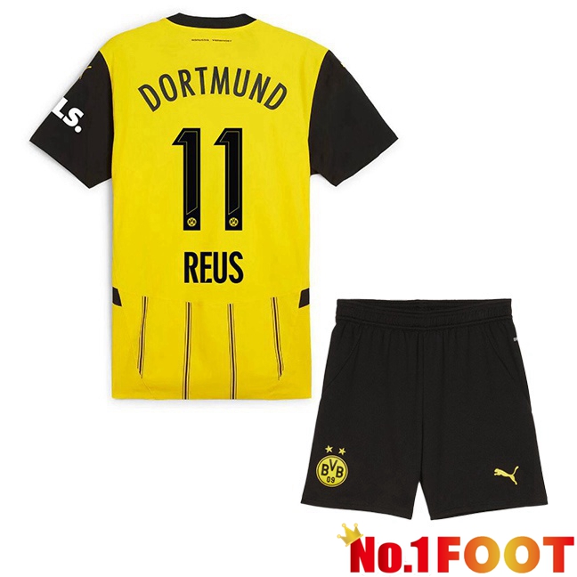 Dortmund BVB (Reus 11) Kids Home Soccer Jersey Yellow 2024/2025