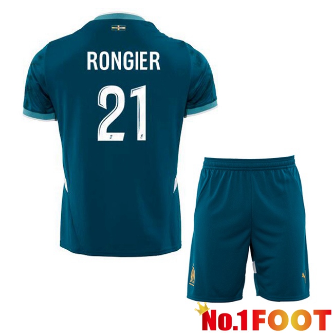 Marseille OM (RONGIER 21) Kids Away Soccer Jersey Blue 2024/2025