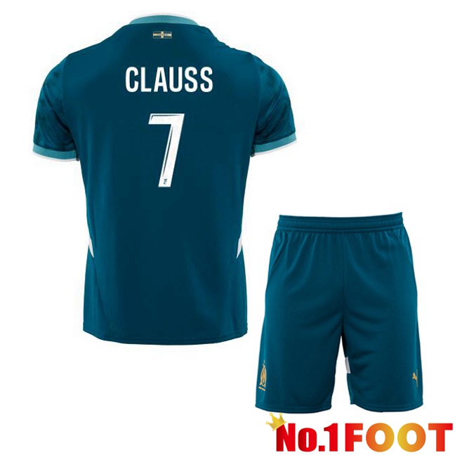 Marseille OM (CLAUSS 7) Kids Away Soccer Jersey Blue 2024/2025