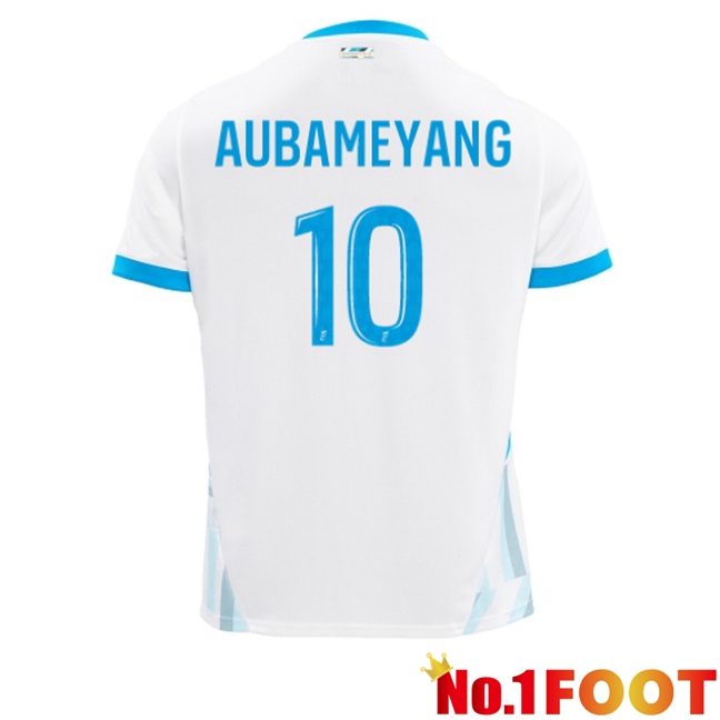 Marseille OM (AUBAMEYANG 10) Home Soccer Jersey White 2024/2025