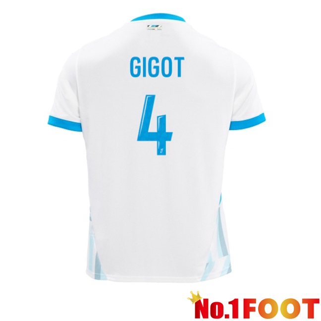 Marseille OM (GIGOT 4) Home Soccer Jersey White 2024/2025