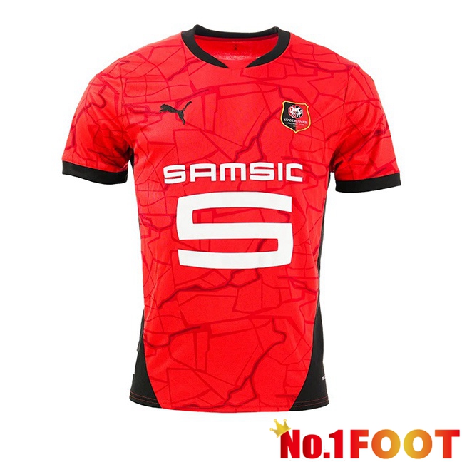 Stade Rennais Home Soccer Jersey Red 2024/2025