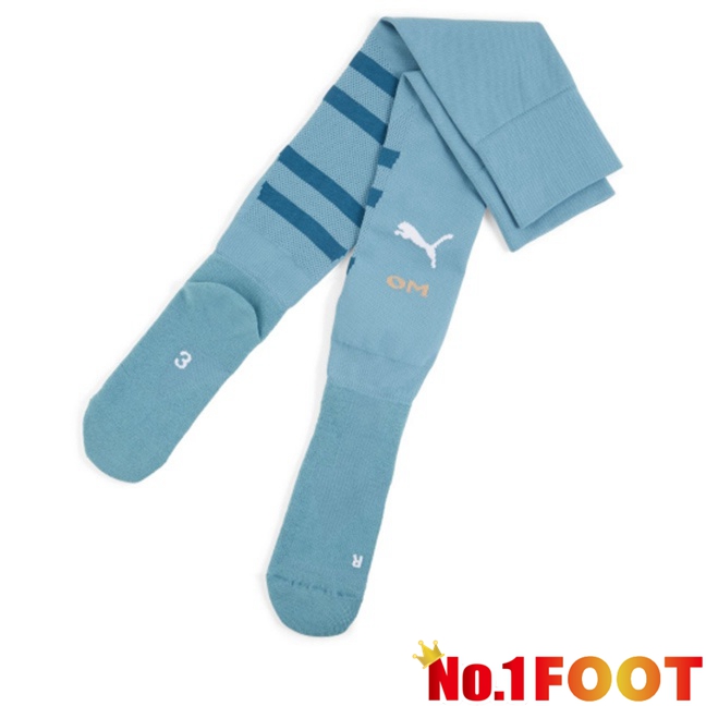 Marseille OM Away Soccer Socks Blue 2024/2025