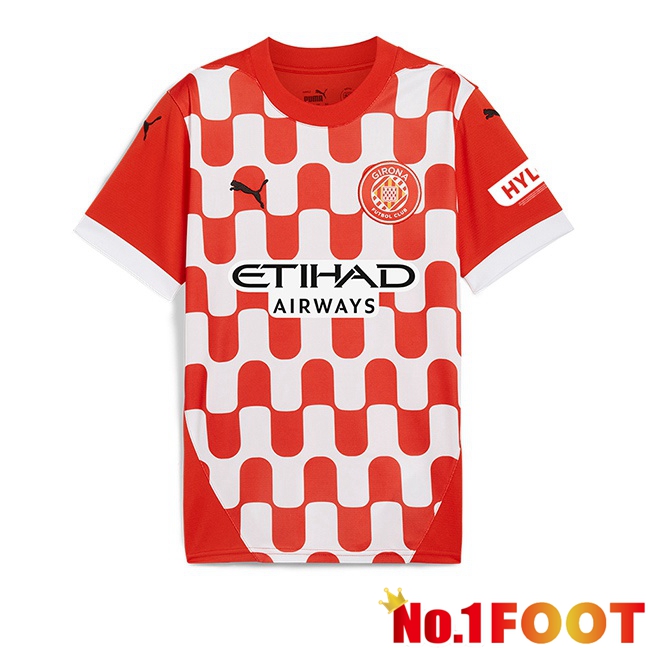 Girona Home Soccer Jersey Red White 2024/2025